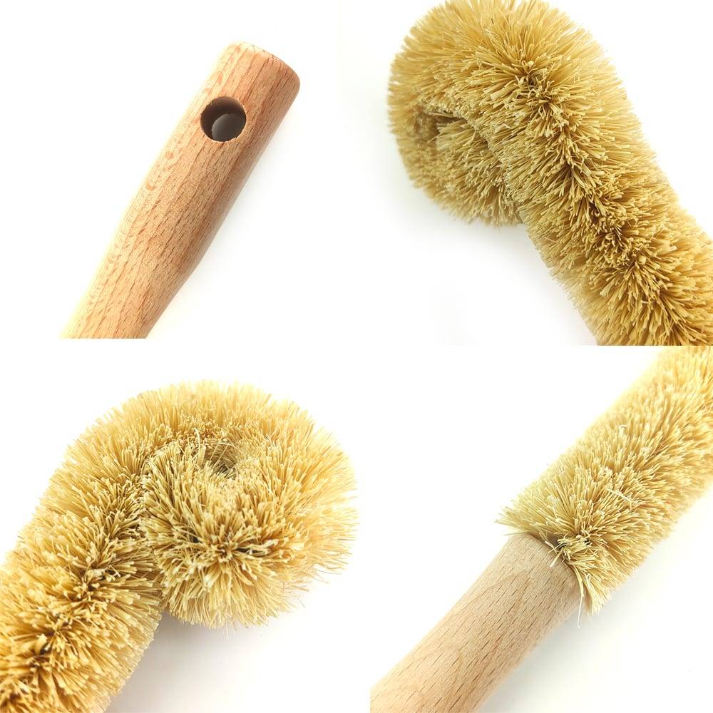 Coconut fiber Brown Kitchen Cleaning Brush Natural Coir Brush hemp fiber non-stick skillet brush dish washing bottle cleaner