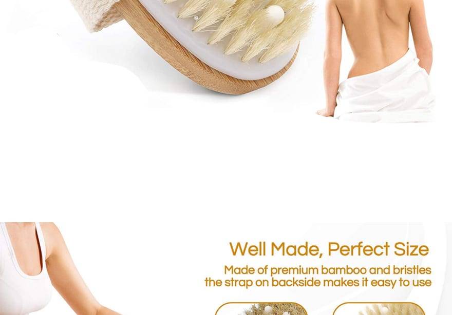 Dry Skin Body Brush Exfoliating Bath Brush Back Scrubber Back Brush Medium Strength Body Scrub Skin Bathing Brushing