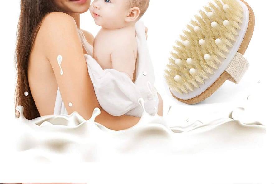 Dry Skin Body Brush Exfoliating Bath Brush Back Scrubber Back Brush Medium Strength Body Scrub Skin Bathing Brushing