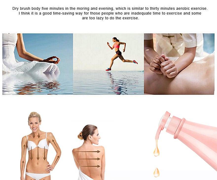 Natural bristles Bath brush Body Maasage No Handle Bath Brush Body Exfoliating SPA Hot Dry Skin Body Wooden Dry Brush