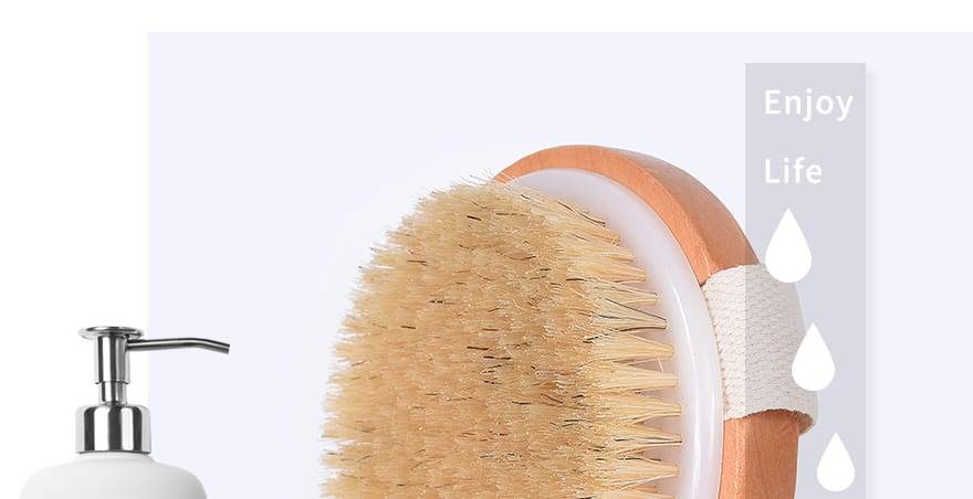 Natural bristles Bath brush Body Maasage No Handle Bath Brush Body Exfoliating SPA Hot Dry Skin Body Wooden Dry Brush