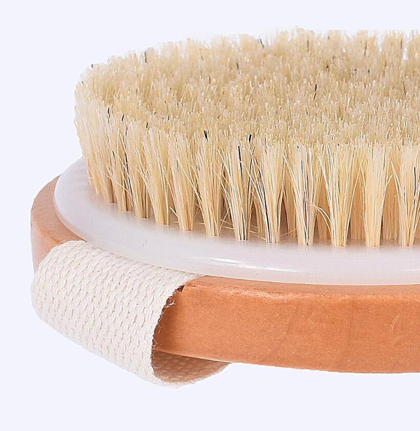 Natural bristles Bath brush Body Maasage No Handle Bath Brush Body Exfoliating SPA Hot Dry Skin Body Wooden Dry Brush