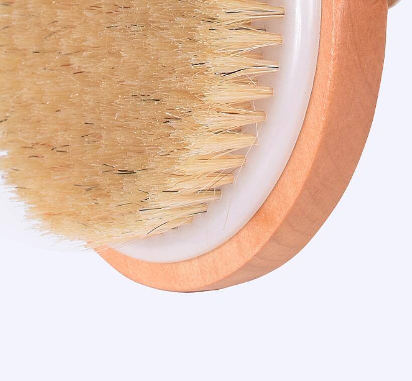 Natural bristles Bath brush Body Maasage No Handle Bath Brush Body Exfoliating SPA Hot Dry Skin Body Wooden Dry Brush