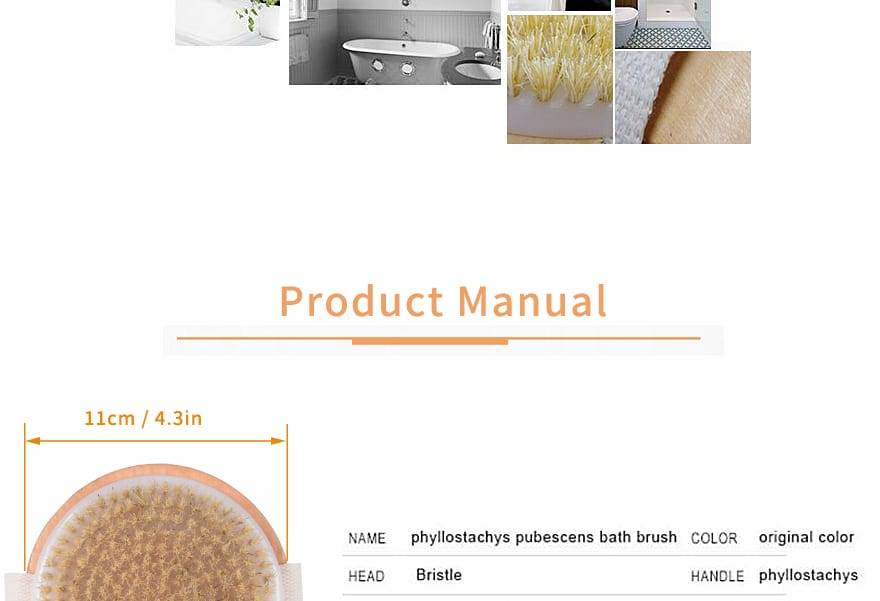 Natural bristles Bath brush Body Maasage No Handle Bath Brush Body Exfoliating SPA Hot Dry Skin Body Wooden Dry Brush