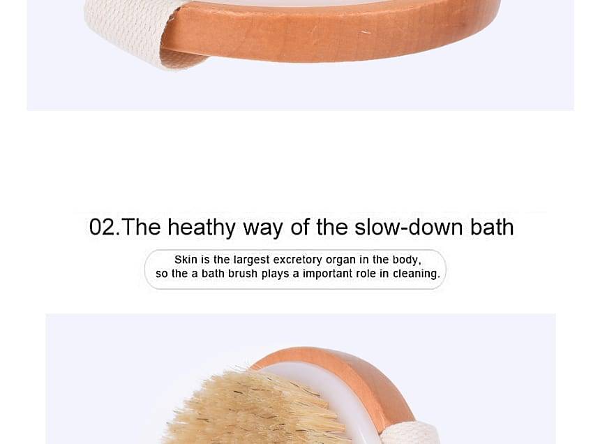 Natural bristles Bath brush Body Maasage No Handle Bath Brush Body Exfoliating SPA Hot Dry Skin Body Wooden Dry Brush