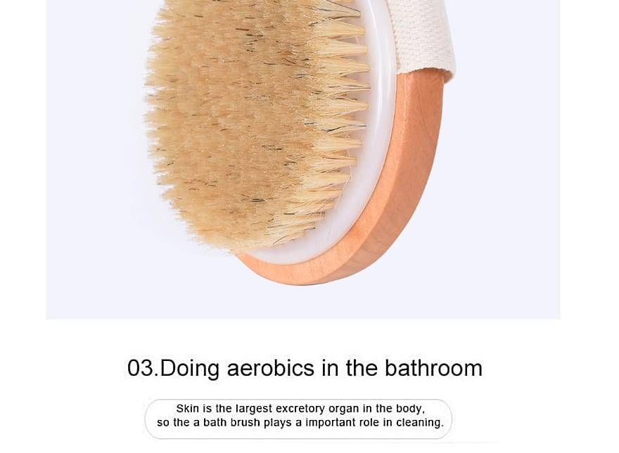 Natural bristles Bath brush Body Maasage No Handle Bath Brush Body Exfoliating SPA Hot Dry Skin Body Wooden Dry Brush