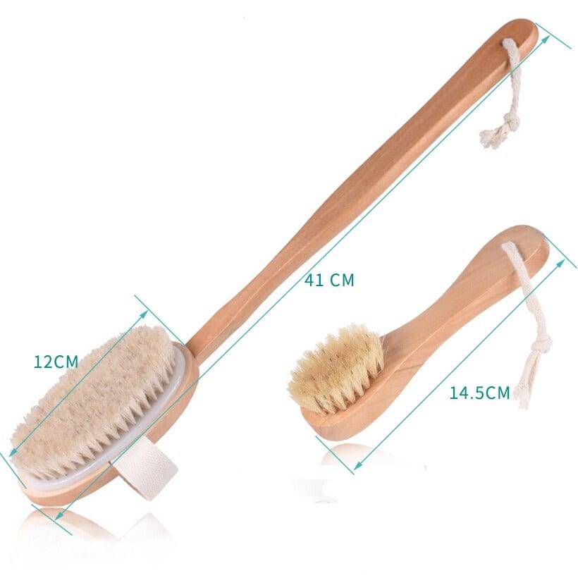 Bath brush Bamboo Handle Exfoliating Natural Horse Mane