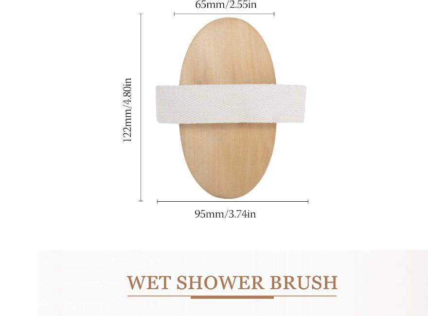 Body Dry Brush Natural Boar Bristle Organic Dry Skin Body Brush Bamboo Wet Back Shower Brushes Exfoliating Bathing Brush