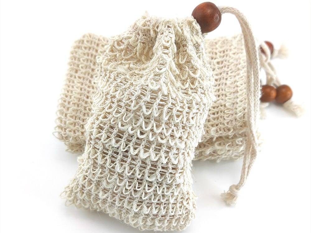 6pcs/pack Soap Bag Exfoliating Soap Saver Pouch Foaming Sisal Soap Pouch Saver Massage Organic Soap Bags With Rope