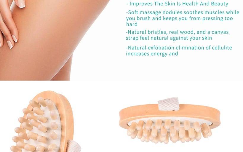 Natural Bristle Bath Brush Set Exfoliating Lipid Massage Health Care Dry Brush SPA Body Massage Wooden Shower Brush D40