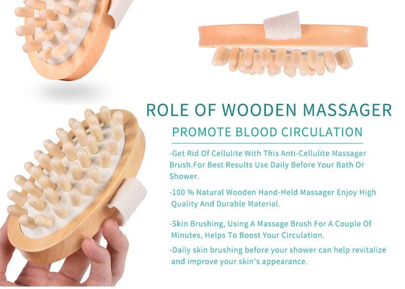 Natural Bristle Bath Brush Set Exfoliating Lipid Massage Health Care Dry Brush SPA Body Massage Wooden Shower Brush D40